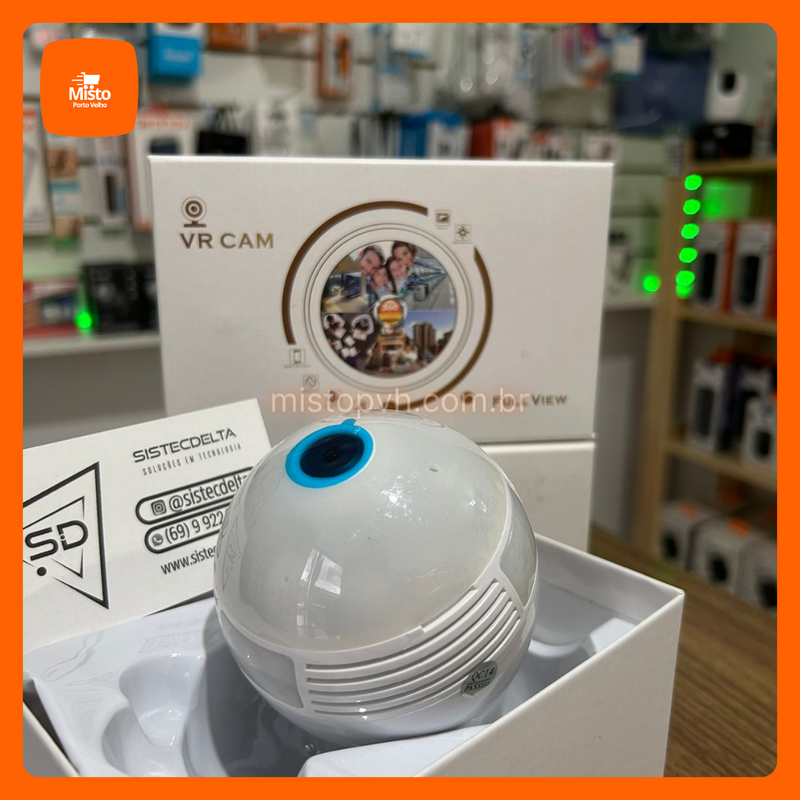 Lâmpada Espia Câmera Segurança Panoramica Wifi V380