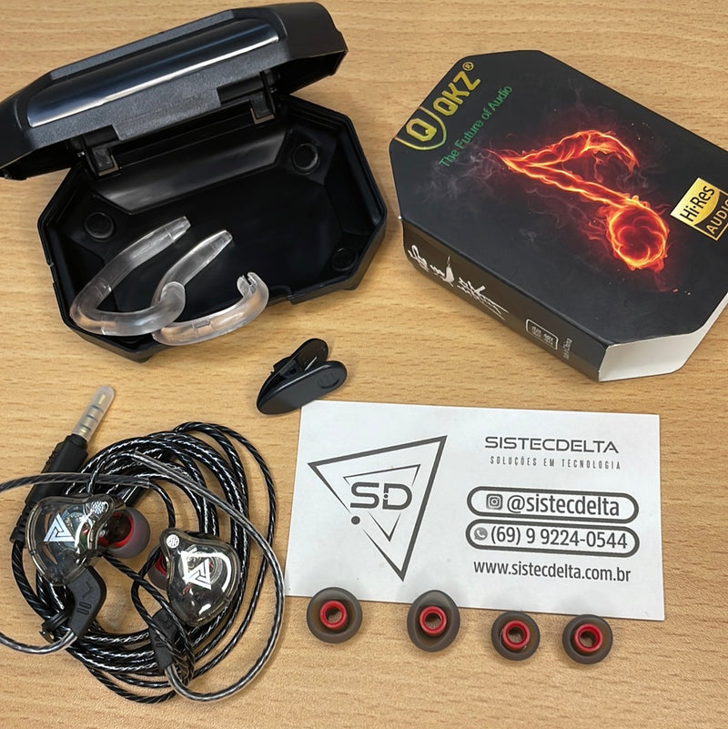 Fone de Ouvido QKZ AK6 Original Para Retorno In Ear Gamer Dj